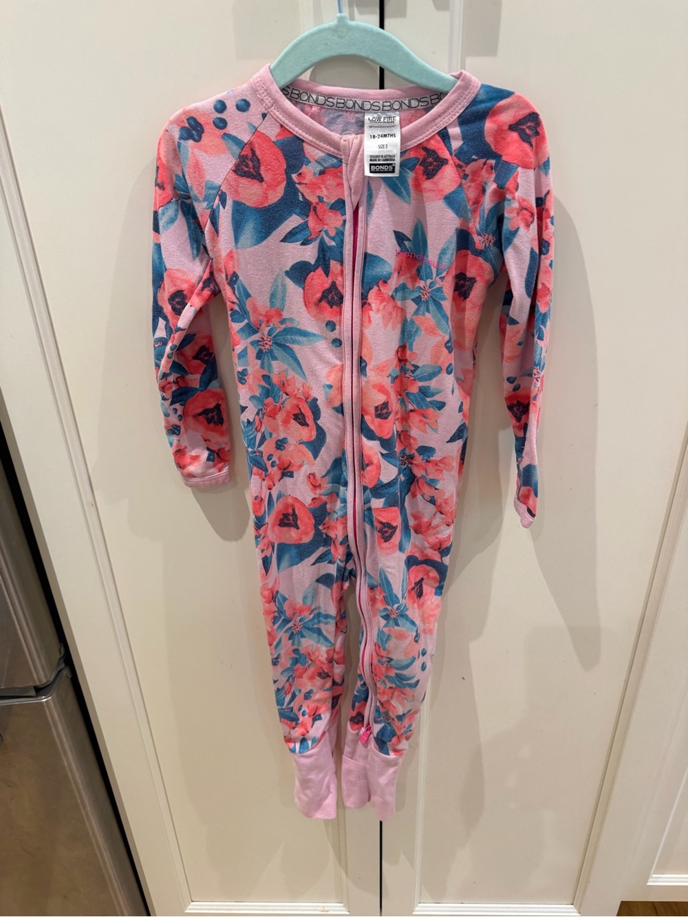 Bonds 18-24m Pink Floral Zip-Front Kids One-Piece